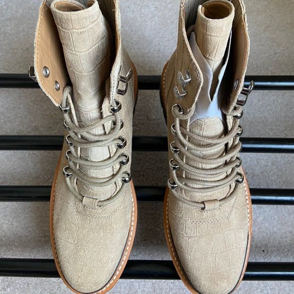 MARC FISHER Women Izzie 2 Leather Combat Hiking Boots - NEW NWOB - Picture 2 of 8